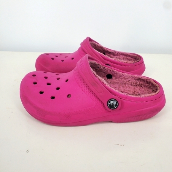 Crocs Classic Fleece Lined Clogs Size 4 Men 6 Women Shoes Rose Pink - Picture 1 of 8
